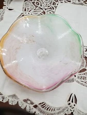 VTG. Glass Murano Bowl -ITALY- Hand blown Art Glass10"-1950s  Multi Colors "NEW"