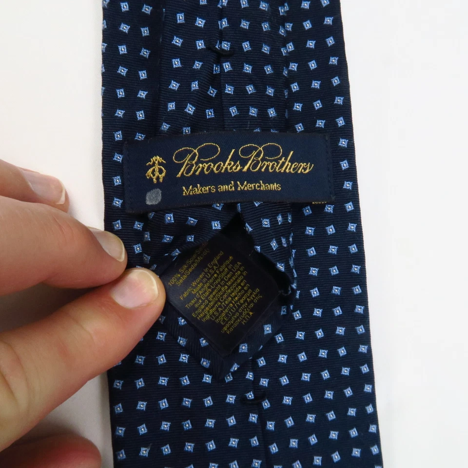 Brooks Brothers Makers Merchants Azul Micro Lunares Geométrico 59"x3.5" Clase Foto 3 de 4