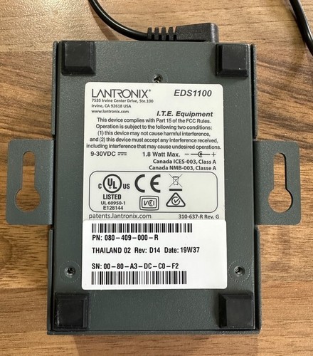 Lantronix EDS1100 Hybrid Ethernet Terminal Device Server 080-409-000-R - Picture 2 of 5