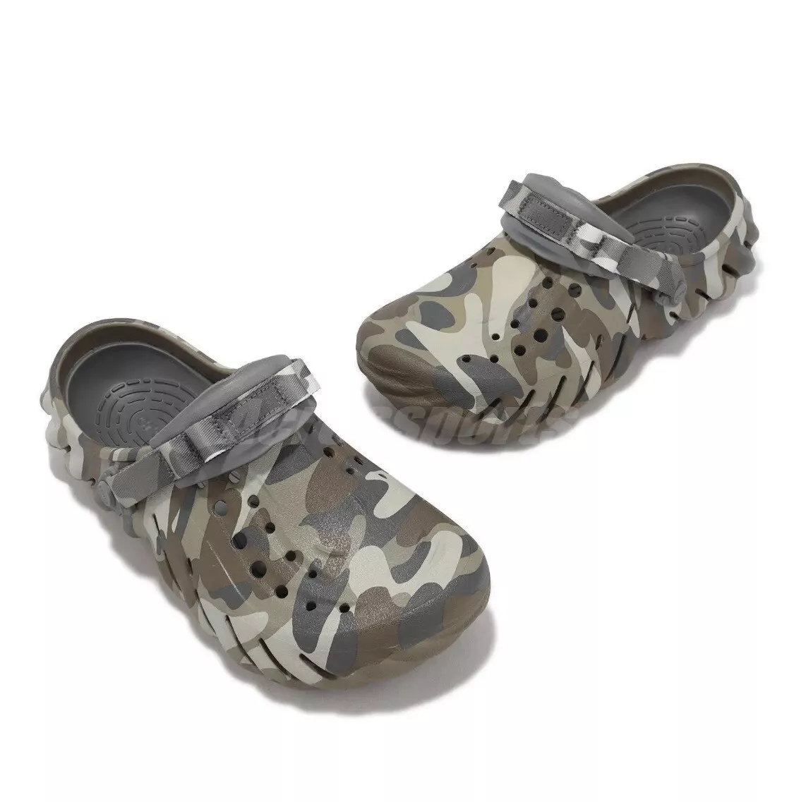 Crocs Echo Camo Redux Clog Charcoal Camo Green Men Unisex Sandal Women 7.5/  Men6