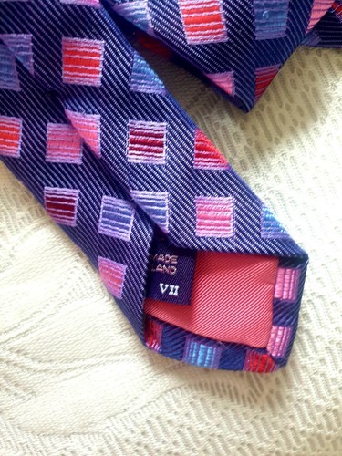 New blue /pink Silk Necktie Tie Seaward & Steam VII - Picture 2 of 7