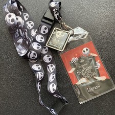 Nightmare Before Christmas Tim Burton Jack Skellington Lanyard with Metal Charm