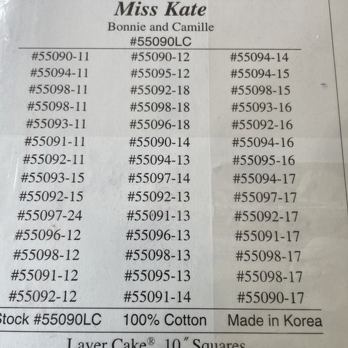 Moda Miss Kate Bonnie & Camille Layer Cake 42 10" Squares OOP RARE - Picture 4 of 5