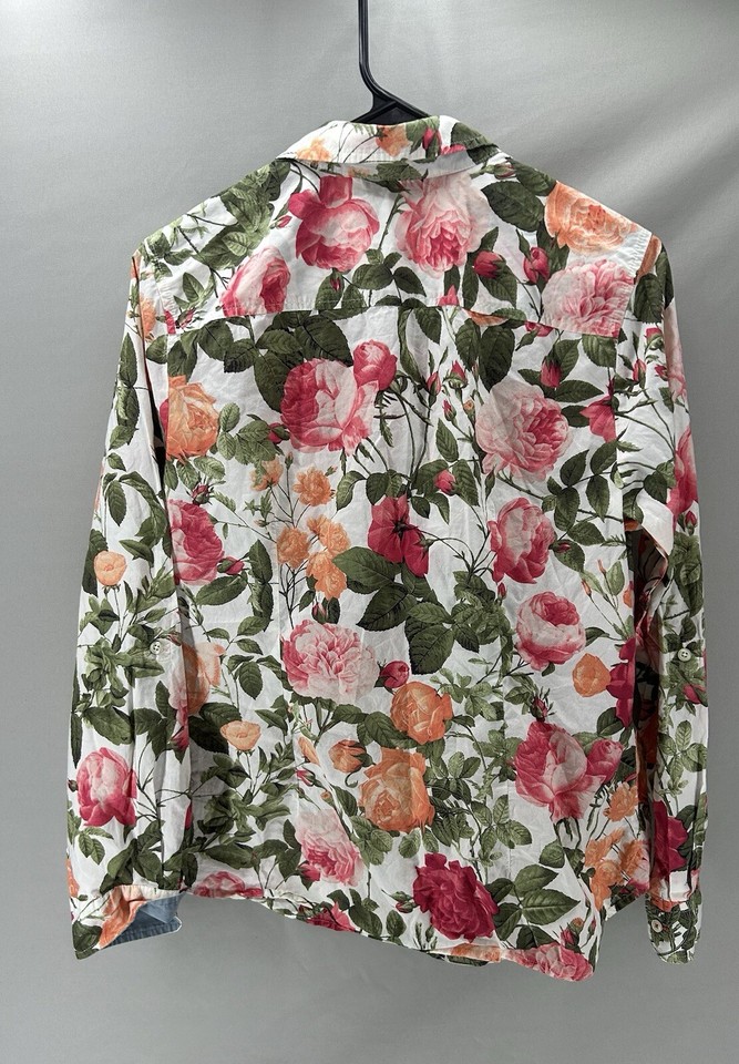 white floral button up top 100 cotton sale discount viral trending