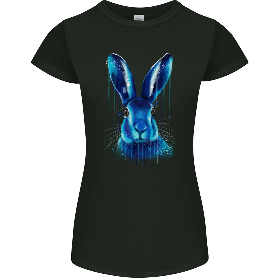 Wasserfarbe Hase Damen Petite Schnitt Maglietta - Bild 1 von 2