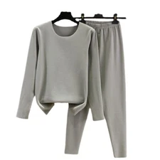 Solid Colors Thermal Sets for Men Base Layer Long Johns Underwear Top Bottom