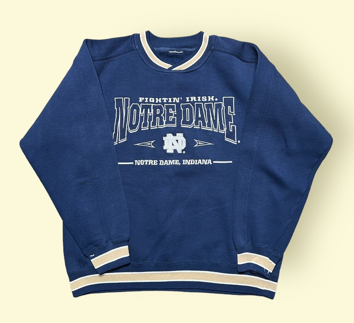 Vintage Notre Dame Fighting Irish Sweatshirt Men’s Large Y2K Blue Vtg 2000s