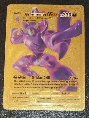 Pokemon Gold Grimmsnar Vmax115 Gold Foil Custom Card HP 330 Gigantamax 115/189 | eBay Pokemon Gold Grimmsnar Vmax115 Gold Foil Custom Card HP 330 Gigantamax 115/189 | eBay