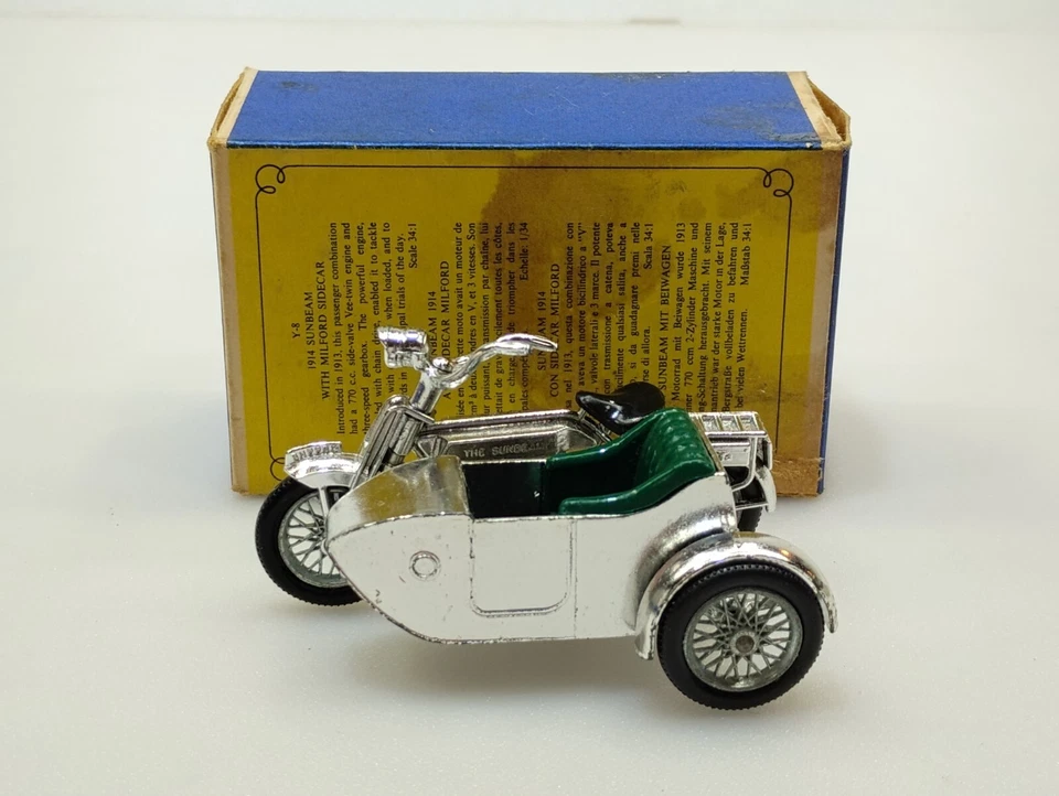 Matchbox Models of Yesteryear Y-8 1914 Sunbeam Motorcycle with D3 Type Box - Image 2 of 4