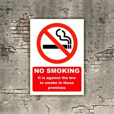 Image of NO SMOKING It is against the law to smoke on these premises - Boards   Stickers