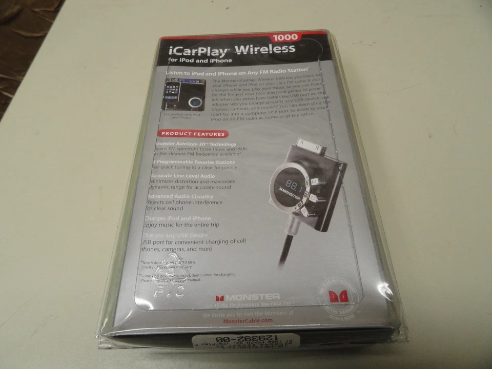 Monster iCarPlay Wireless 1000 FM Transmitter for iPod and iPhone  NEW - Image 3 of 3