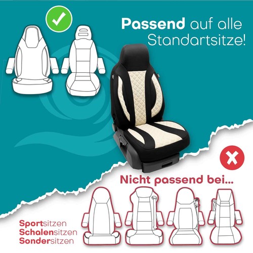 Wohnmobil Sitzbezüge passend für LMC Caravan Layton 640 S (Beige-Schwarz) - Bild 8 von 11