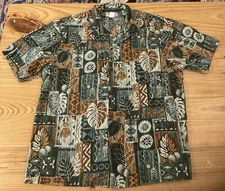 VTG Bishop Street Apparel Hawaiian Shirt Size 3XL Hula Turtle Beach Made In USA