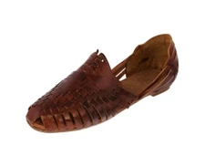 Women Sandals Mexican Huaraches Real Leather Closed Slip On Cognac Boho #107