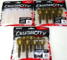 Rapala "Crush City" Cleanup Craws (Lot of 3-Packs-7 Per Pack-CC-3-01)