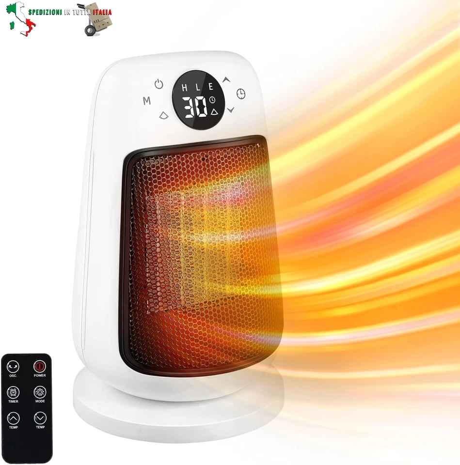 Riscaldatore soffiante Termoventilatore Capsule da tavolo, Stufetta Elettrica Ba - Immagine 2 di 4