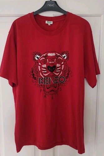 Camiseta de diseñador Kenzo Paris roja - talla XL
