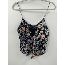 Vintage 90s Victoria's Secret Silk Floral Gold Label Wildflower Camisole Top M/L