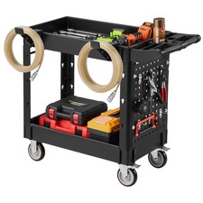 Uimoso Utility Cart with Wheels, 2-Tier Design, 550 lbs Capacity, Swivel Casters