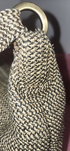 Orvis Boho Bohemian Woven Hand Shoulder Bag Brass Hardware Feet EXCELLENT Cond - Picture 5 of 10