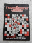 Autobot Landmine Instruction Manual Booklet 1985 Hasbro G1 Transformers Vintage