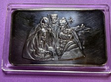 1973 Mt Everest Mint Calvin Massey Nativity MEM-32 .999 Fine Silver Art Bar