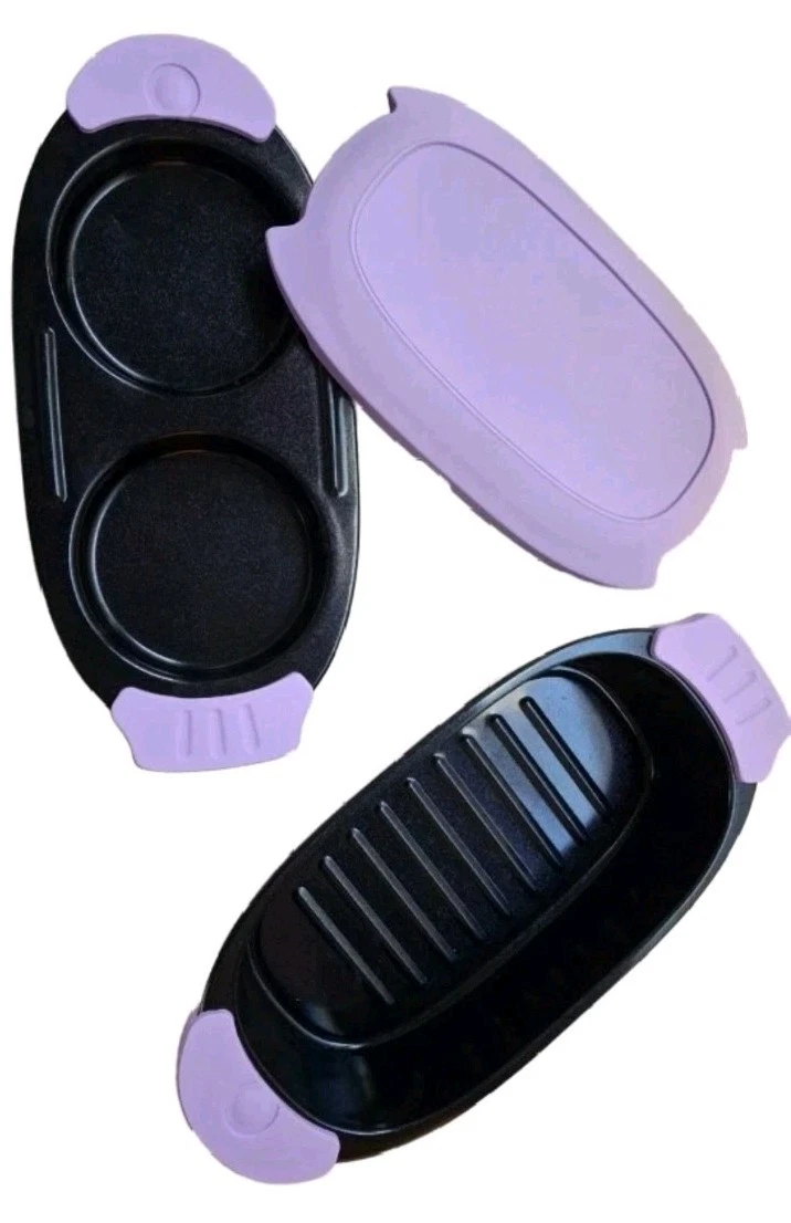 Kitchen HQ Microwave Cook Grill & Storage Set New Purple Free Shipping