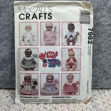 McCalls Crafts Waterbabies Doll Clothes Pattern 7982 Uncut Factory Folded