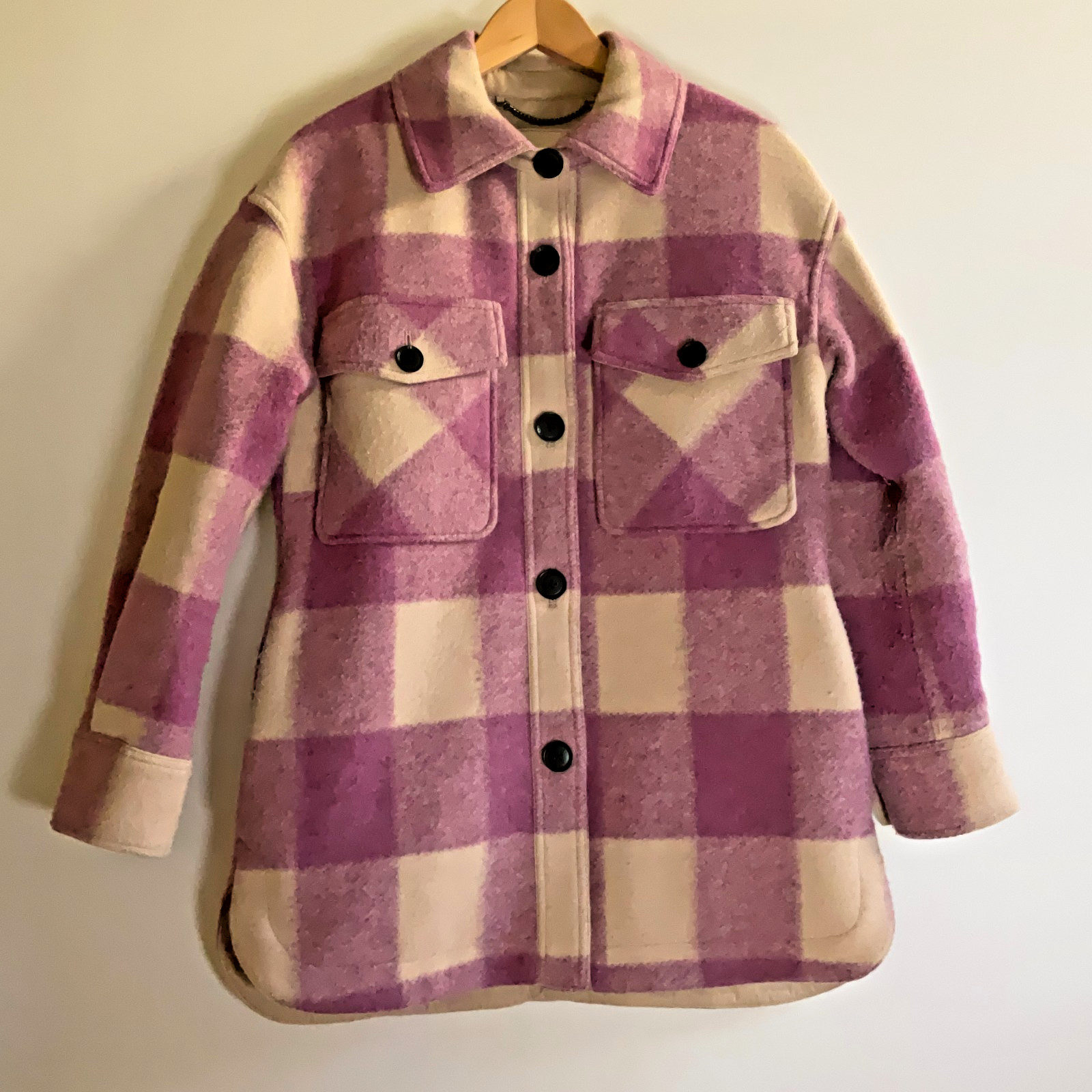 BCBGeneration Women’s Shacket Coat Small Pink Cre… - image 1