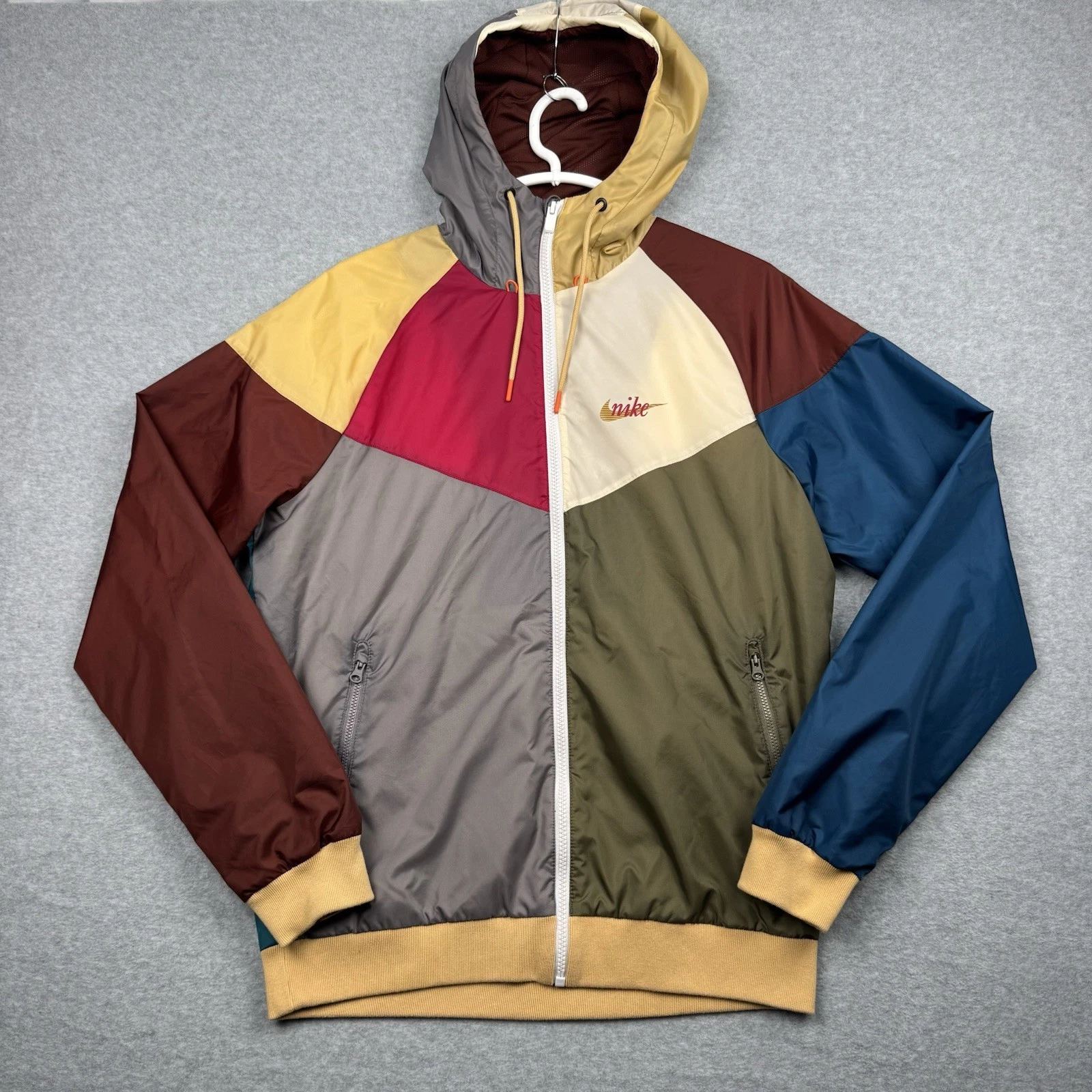 Nike Windrunner Mens M Jacket Hoodie Multicolor Colorblock Retro Rare Colorway