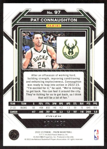2022-23 198F Panini Prizm PANDORA SILVER PRIZM Pat Connaughton 134/150 Milwaukee - Bild 2 von 2