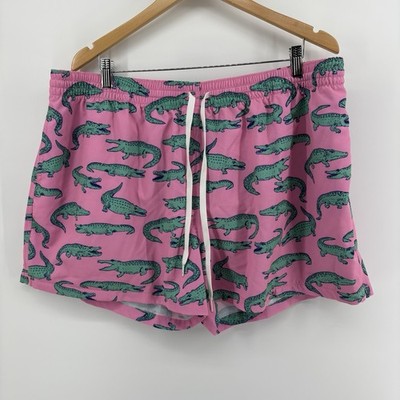 Chubbies Mens XXXL The Glades Pink Alligator 4'' Inseam Mesh Lined Swim Trunks