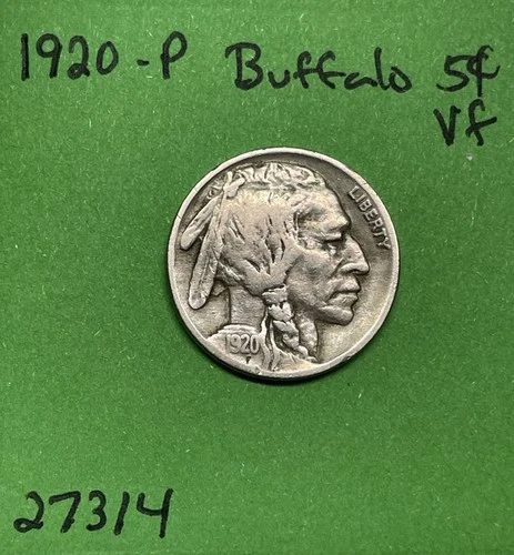 1920-P Buffalo 🦬 Indian Head Nickel 5c Vf Very Fine
