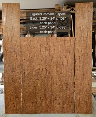 Figured Pomelle Sapele Wood Acoustic Guitar Back And Side Set