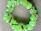 Vintage natural  green  faceted chalcedony and  rhinestone bracelet — photo 2