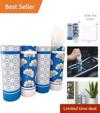 Stylish 3-Ply Travel Tissues for Car - Perfect Fit in Any Cup Holder 4 PK