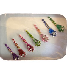 Indian Bollywood Bindi Body Jewel Self Adhesive, Crystal Forehead, Face Jewels