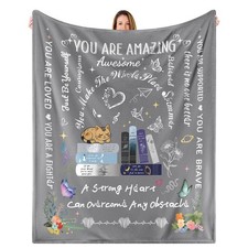 Grey Get Well Throw Blanket 50x60 Inch Hug Healing Inspirational Sympathy Gift