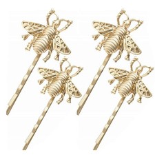 4pcs Bee Hair Clips with Alloy, Wedding Gold Honeybee Hairpins Accessories fo...