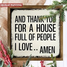 Rustic Wooden Sign Distressed Edges Family Love Faith Prayer Christian Plaque