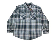 Lee Mens Flannel L Plaid Button-Up Shirt Double Chest Pockets Soft Handfeel