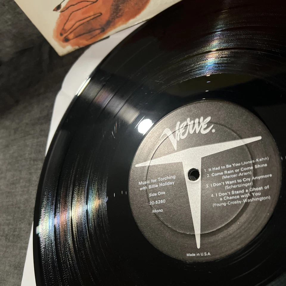 BILLIE HOLIDAY Music For Torching Billie Holiday Vinyl MONO LP *HEAR IT* VERVE - Image 4 of 4