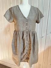 Madewell Alexandra Dress Size S Greenish Short Sleeve V Neck Button Down