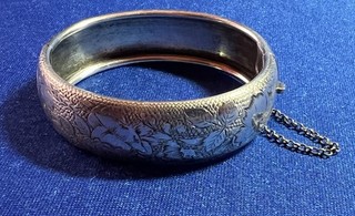 BRACELET ARGENT MASSIF CHAÎNE DE SÉCURITÉE POIDS 32 GRS