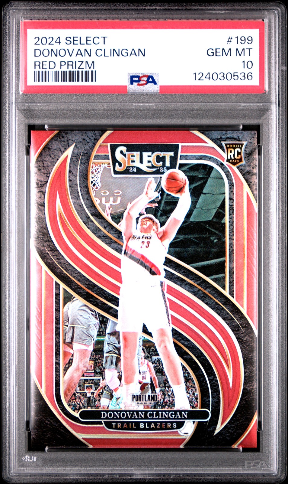 2024 PANINI SELECT RED PRIZM #199 DONOVAN CLINGAN 71/199 PSA 10