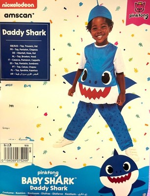 Amscan Jungen Baby Shark Kostüm Daddy Shark Verkleidung Mottoparty Karneval