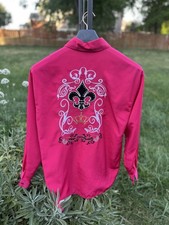 Daniali Crown Embroidered Hot Pink shirt Men's Medium Made in USA choir show