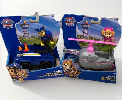 Paw Patrol Skye Helicopter Chase Patrol Police Cruiser Car LOT OF 2 NEW