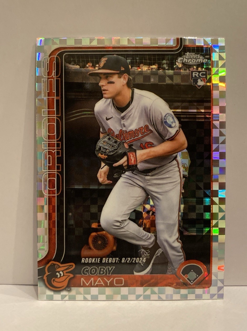 2025 Topps Chrome Update Coby Mayo Rookie Debut X-Fractor Baltimore Orioles