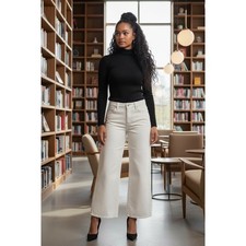 Pistola Los Angeles Penny Snow White High Rise Wide Leg Crop Jeans 31 NWT Casual